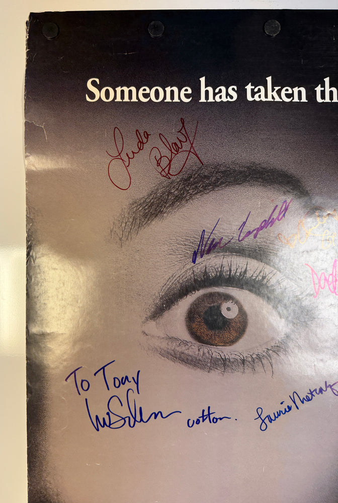 
                  
                    Scream 2 27x40 Poster Cast Signed by Wes Craven, Neve Campbell, Courtney Cox, David Arquette, Jerry O'Connell, Liev Schreiber, Jamie Kennedy, Laurie Metcalf, & Linda Blair
                  
                