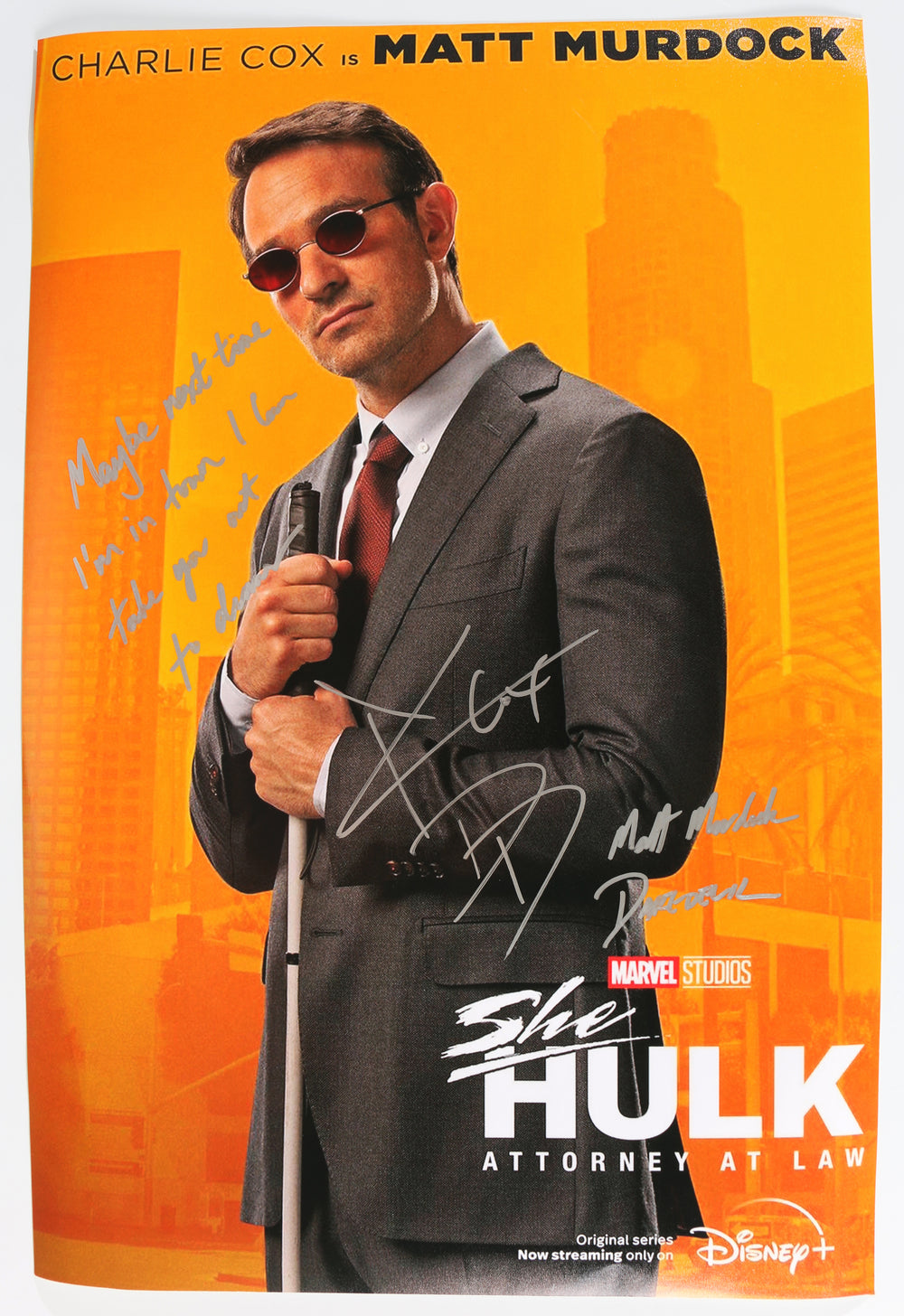 Charlie Cox as Matt Murdock / Daredevil in Daredevil Signed 12x18 Mini Poster with Character Name and Quote