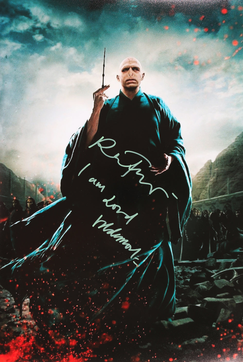 Ralph Fiennes as Lord Voldemort in Harry Potter and The Deathly Hallows Part 2 Signed 12x18 Photo with Long Character Name