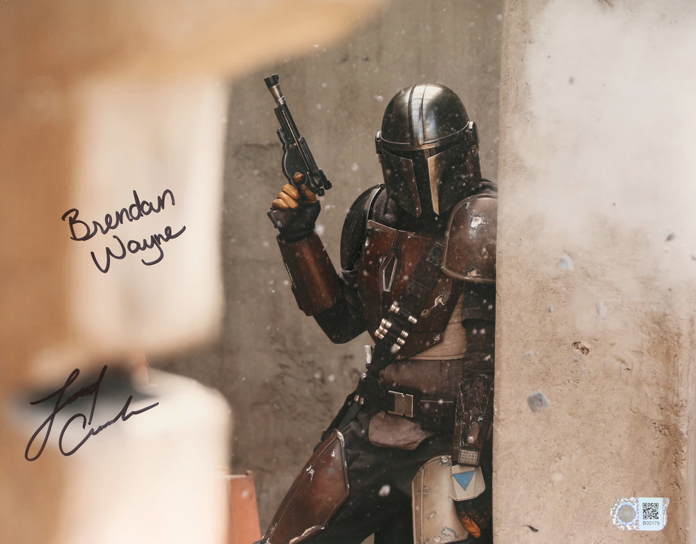 Lateef Crowder & Brendan Wayne as the Mandalorian in Star Wars: The Mandalorian (SWAU) Signed 11x14 Photo