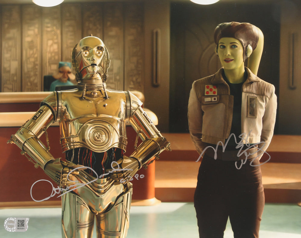 Mary Elizabeth Winstead as Hera Syndulla & Anthony Daniels as C-3PO in Star Wars: Ahsoka (SWAU) Signed 11x14 Photo