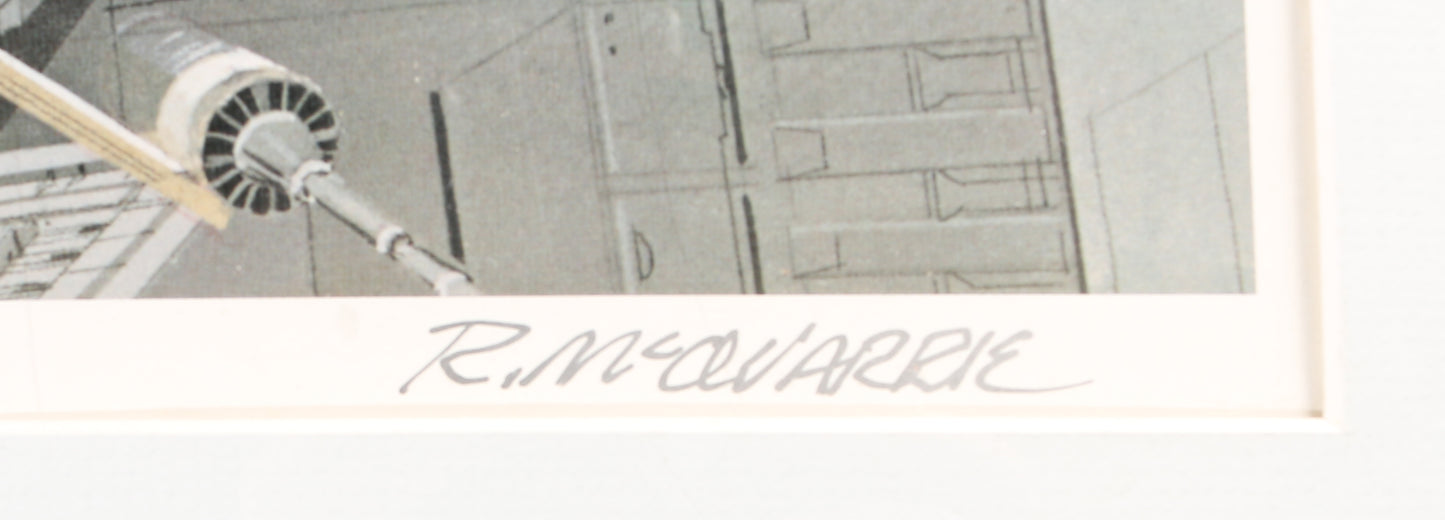 
                  
                    Mark Hamill as Luke Skywalker & Concept Artist Ralph McQuarrie X-Wing vs. TIE Fighter Trench Run Star Wars: A New Hope Framed (The Score Board) Signed 14x22 Concept Art Lithograph Poster
                  
                