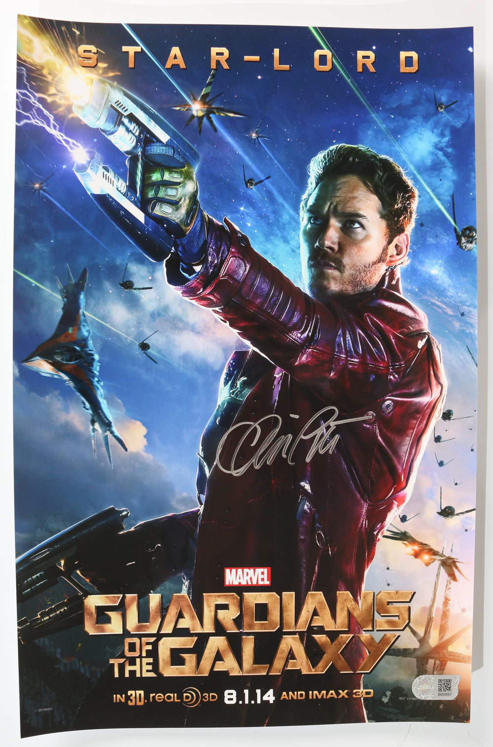 Chris Pratt as Star-Lord in Guardians of the Galaxy (SWAU) Signed 11x17 Mini Poster
