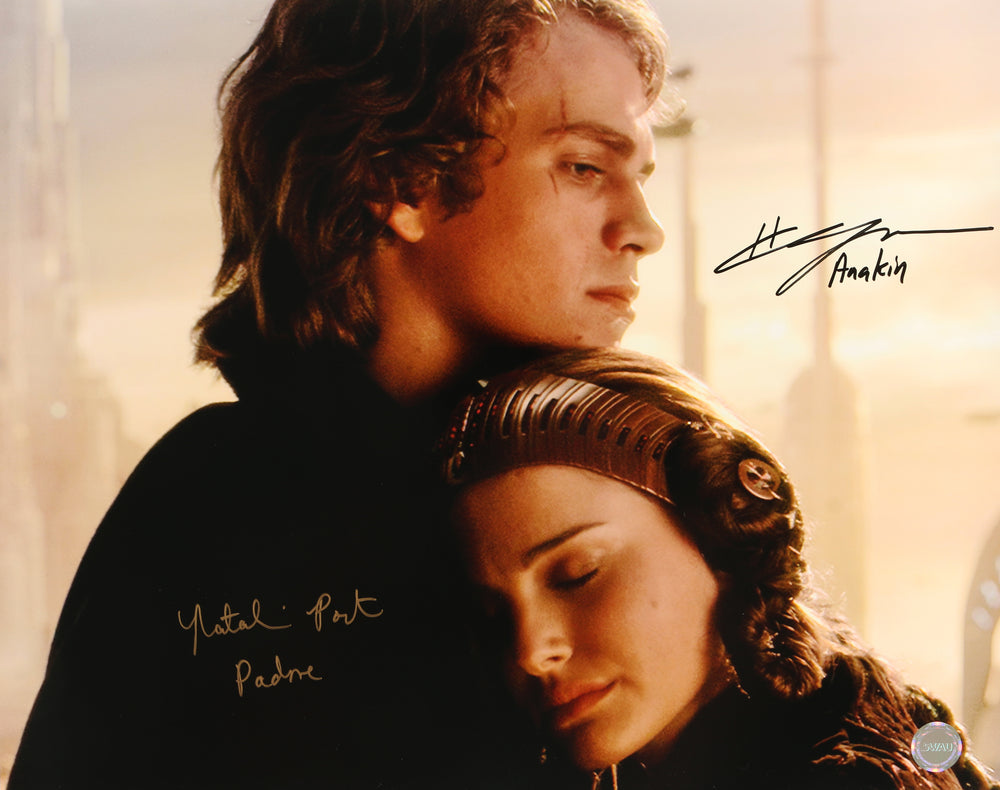 Hayden Christensen as Anakin Skywalker & Natalie Portman as Padme Amidala in Star Wars Episode III: Revenge of the Sith (SWAU) Signed 16x20 Photo with Character Name