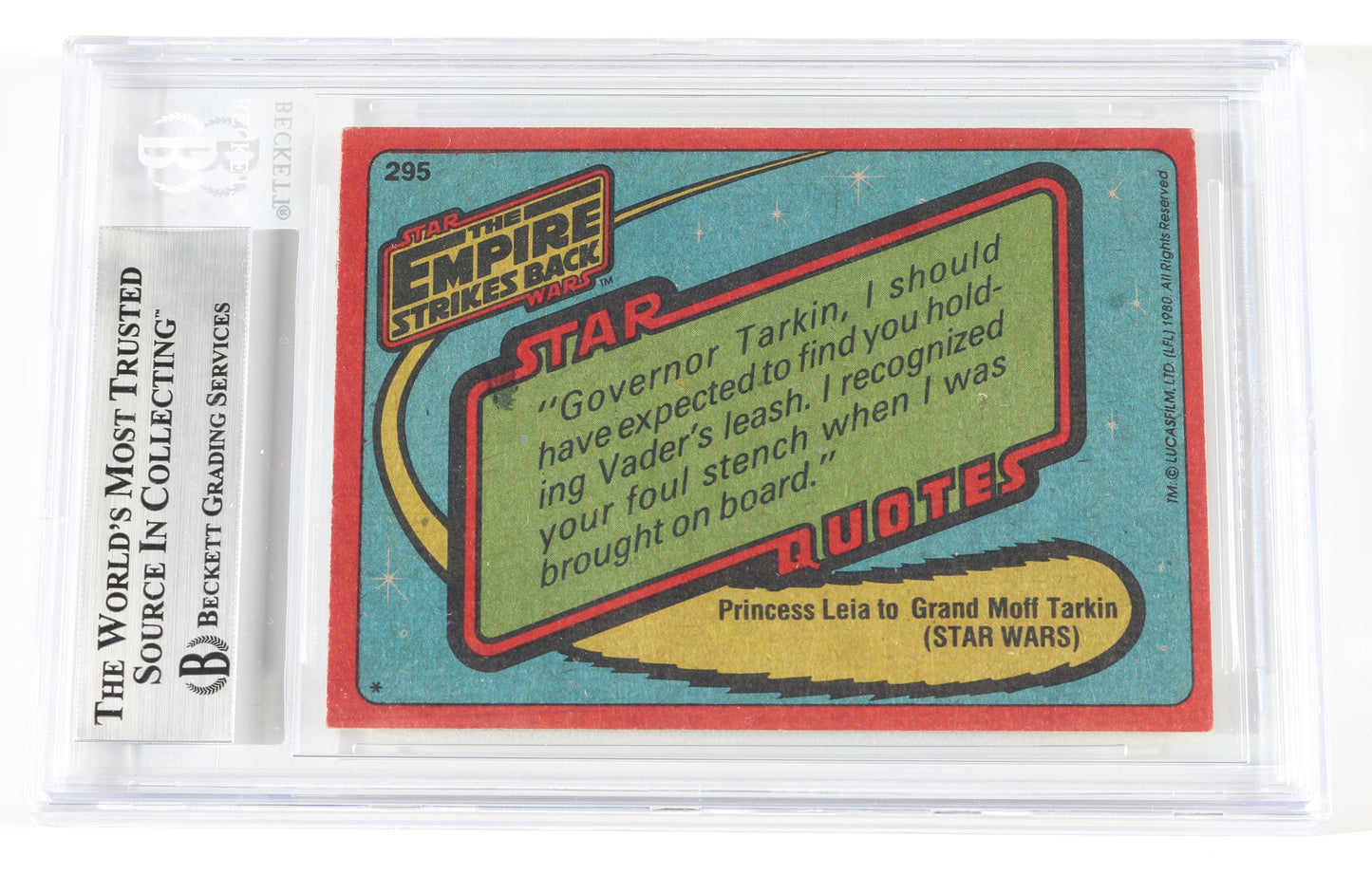 
                  
                    John Ratzenberger as Rebel Force Major Derlin in Star Wars: The Empire Strikes Back Power of the Empire (Beckett Encapsulated) Signed 1980 Topps Trading Card
                  
                