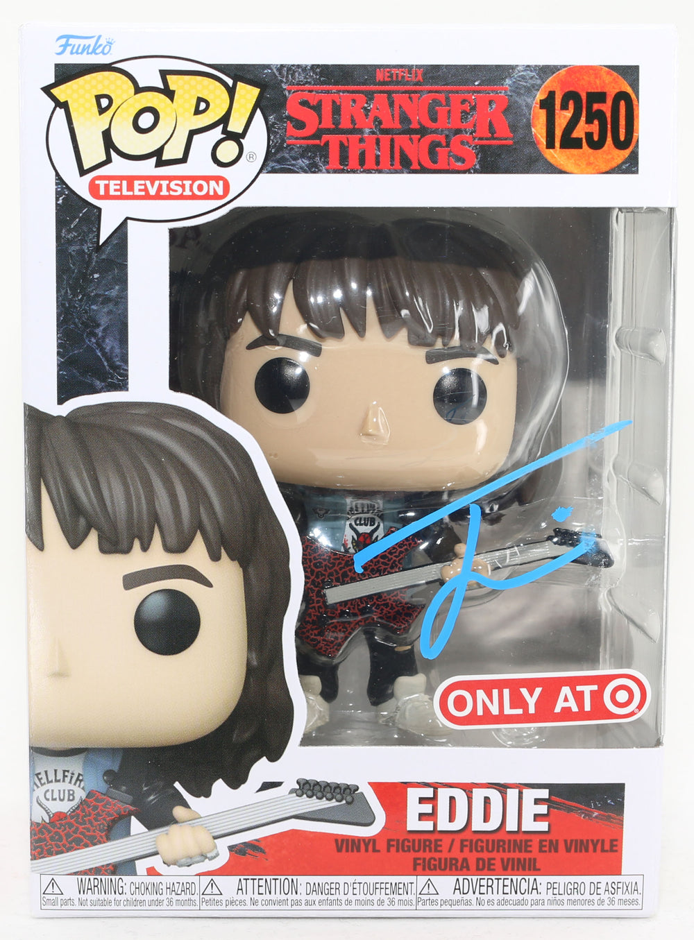 Joseph Quinn as Eddie Munson in Stranger Things Target Exclusive (JSA) Signed Funko POP! #1250 - Grail