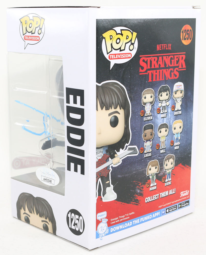 
                  
                    Joseph Quinn as Eddie Munson in Stranger Things Target Exclusive (JSA) Signed Funko POP! #1250 - Grail
                  
                