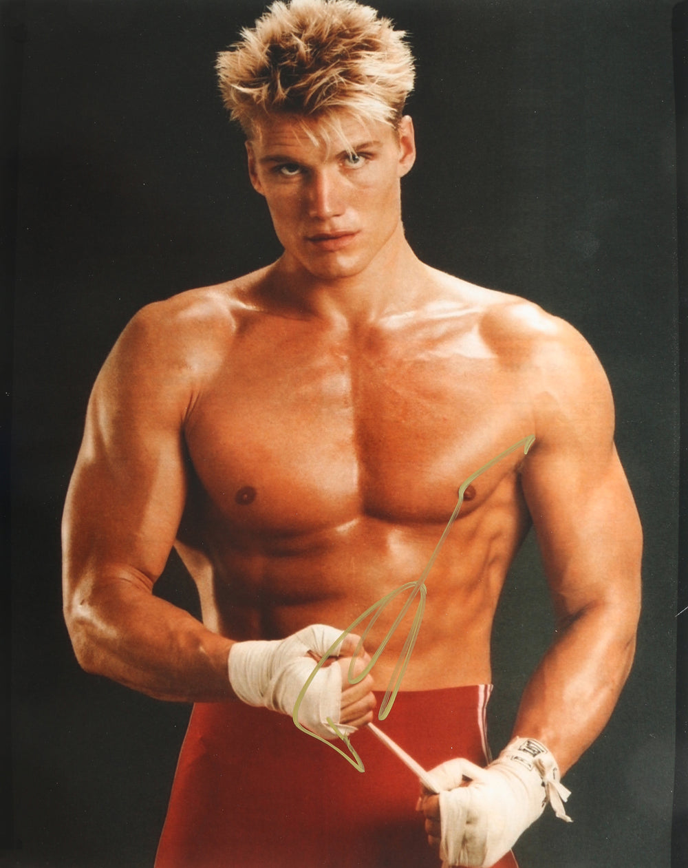 Dolph Lundgren as Ivan Drago in Rocky IV Signed 16x20 Photo