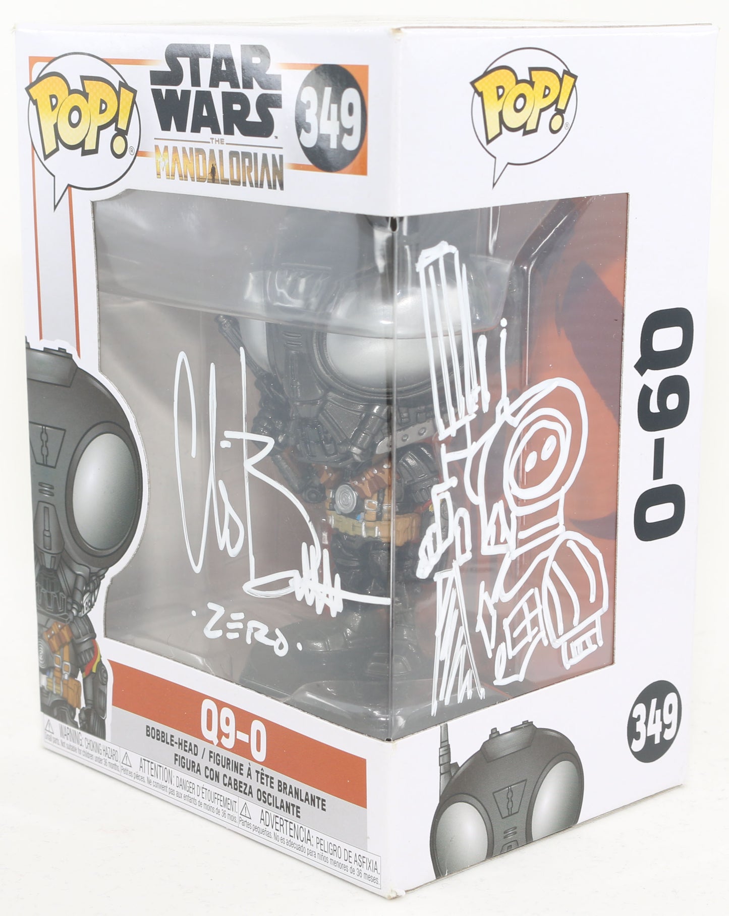 
                  
                    Christopher Bartlett as Q9-0 in Star Wars: The Mandalorian Signed Funko POP! #349 with Character Name and Remark
                  
                