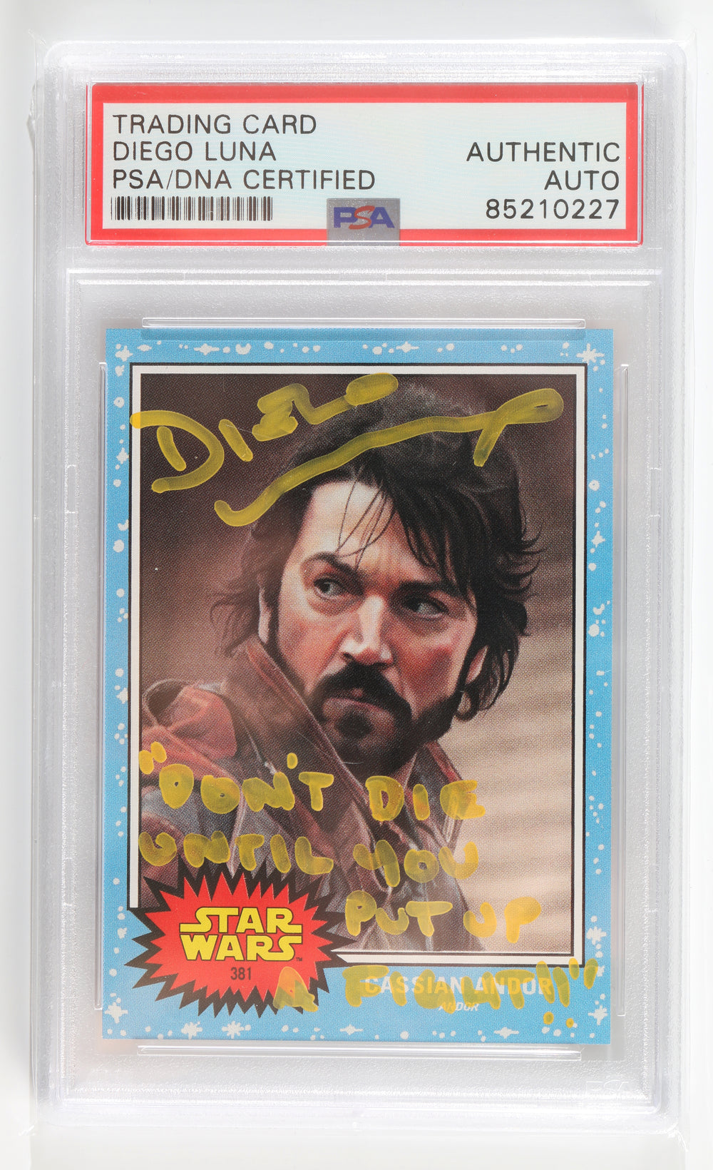 Diego Luna as Cassian Andor in Star Wars: Andor (PSA Encapsulated) Trading Card with Quote