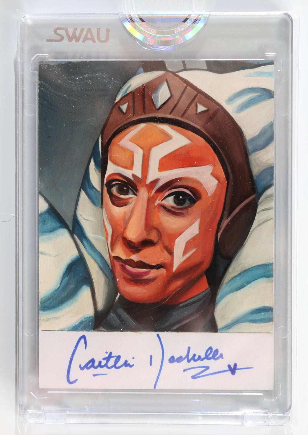 Caitlin Dechelle as Ahsoka Tano's Stunt Double in Star Wars: The Mandalorian (Encapsulated) Signed SWAU Artist Series Trading Card by Jay Manchand