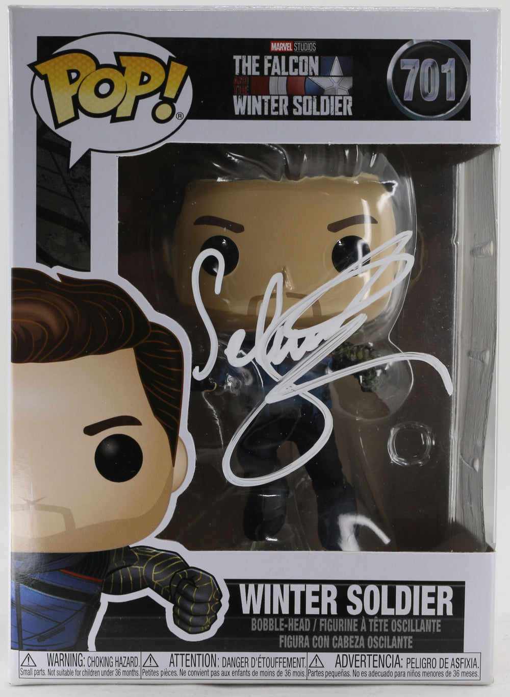 Sebastian Stan as the Winter Solder in Falcon and the Winter Soldier Signed POP! Funko #701