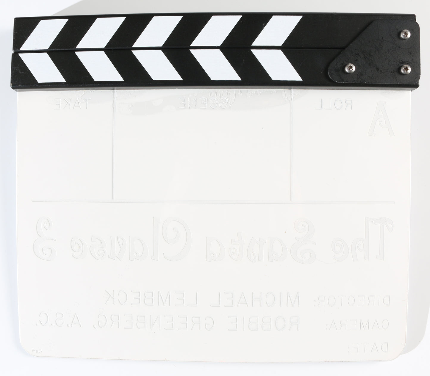 
                  
                    The Santa Clause 3: The Escape Clause Clapperboard Signed by Tim Allen, Ann-Margaret, Martin Short, Alan Arkin, Wendy Crewson, Spencer Breslin, Judge Reinhold, Eric Lloyd, Liliana Mumy, Abigail Breslin, & Director: Michael Lembeck
                  
                