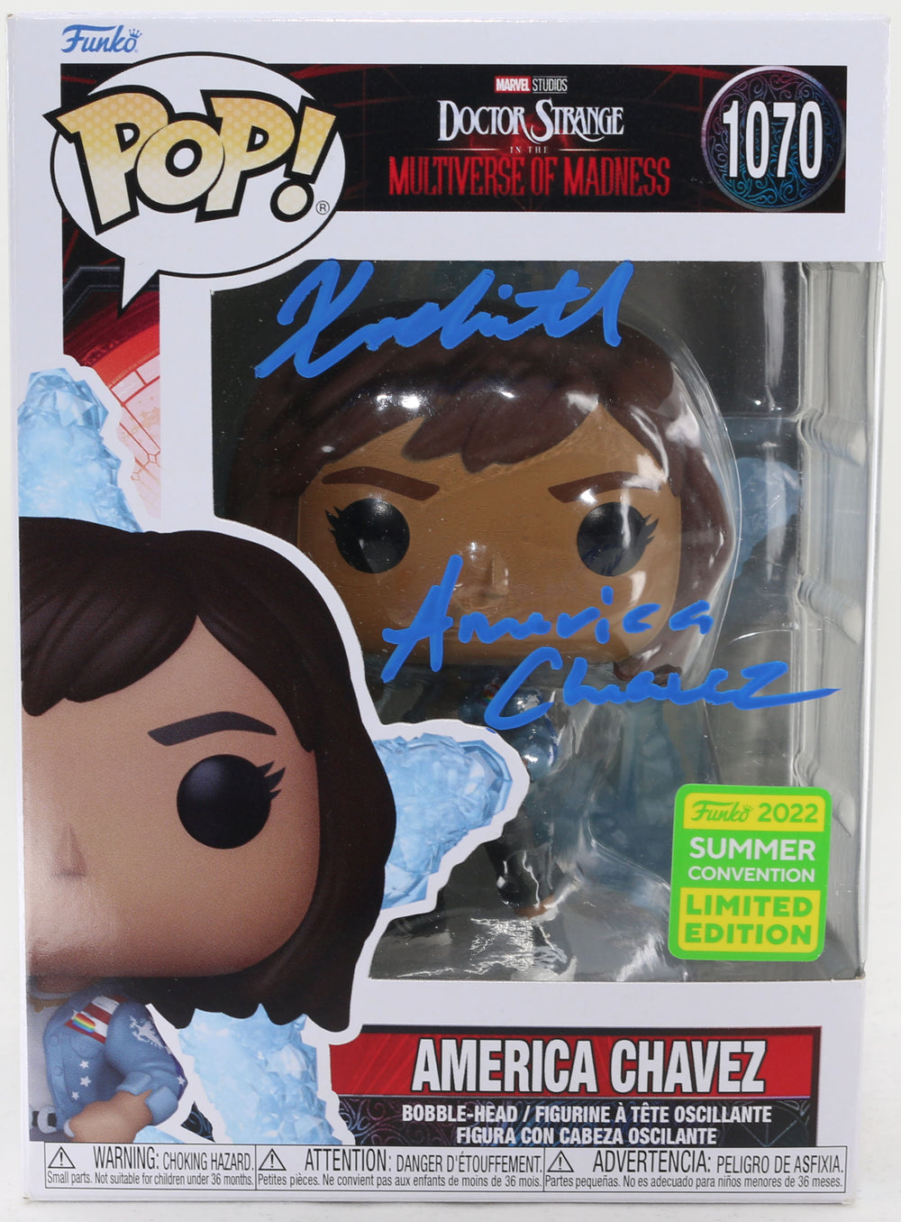 Xochitl Gomez as America Chavez in Doctor Strange in the Multiverse of Madness Summer Convention 2022 Exclusive (Beckett) Signed POP! Funko #1070 with Character Name