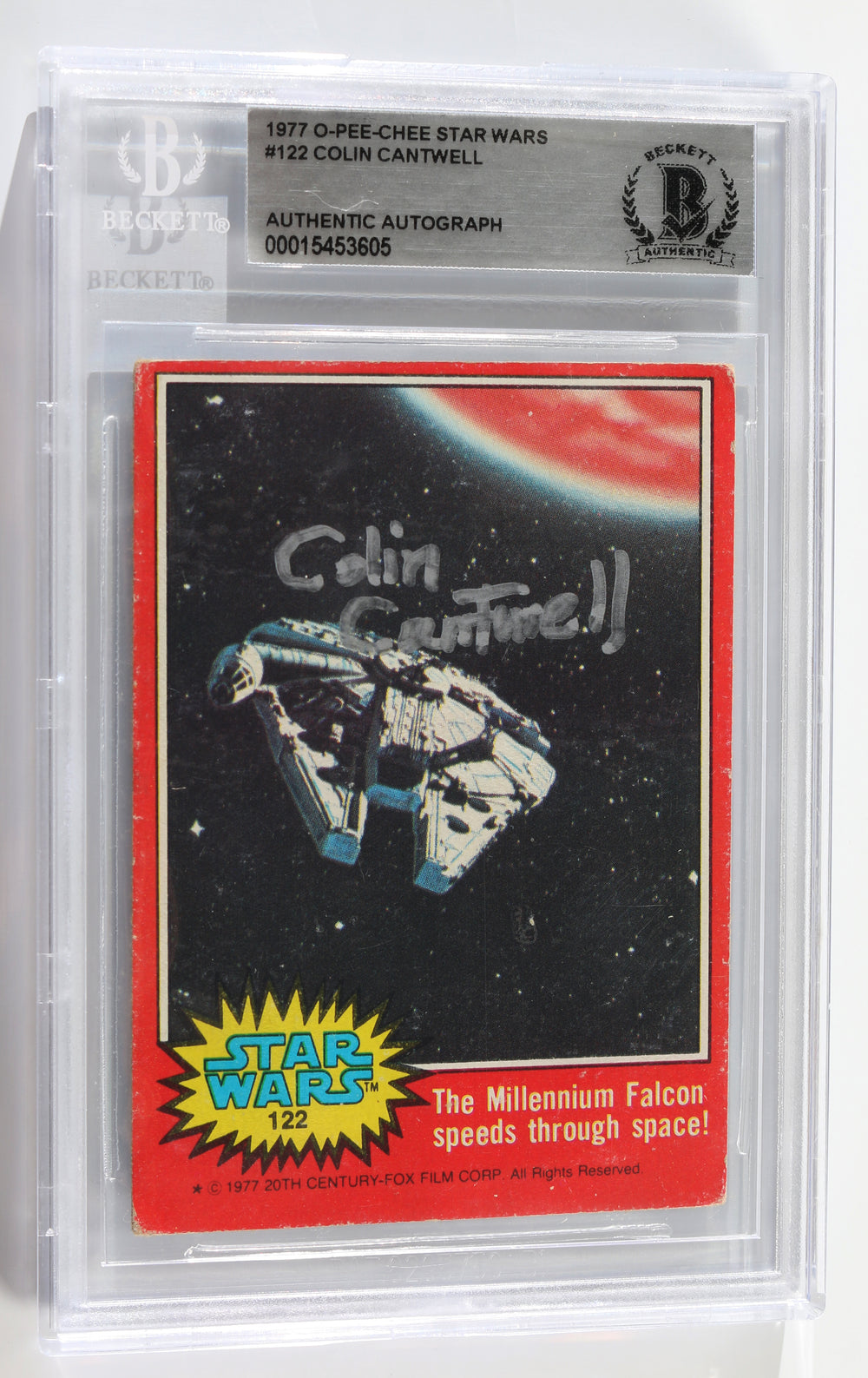 Colin Cantwell Early Concept Artist for Star Wars: A New Hope (Beckett Encapsulated) Signed 1977 Trading Card