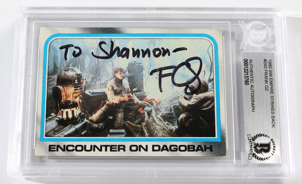 Frank Oz as Yoda in Star Wars: The Empire Strikes Back (Beckett Encapsulated) Signed 1980 Trading Card