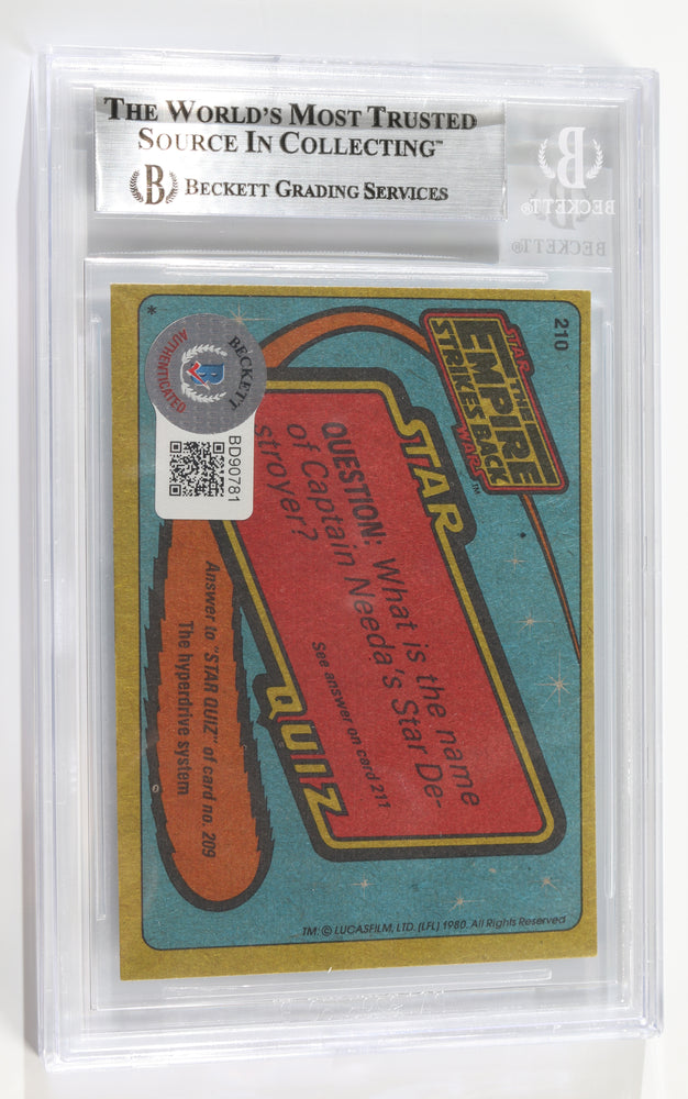 
                  
                    Don Bies as Boba Fett in Star Wars: The Empire Strikes Back (Beckett Encapsulated) Signed 1980 Trading Card with Quote
                  
                
