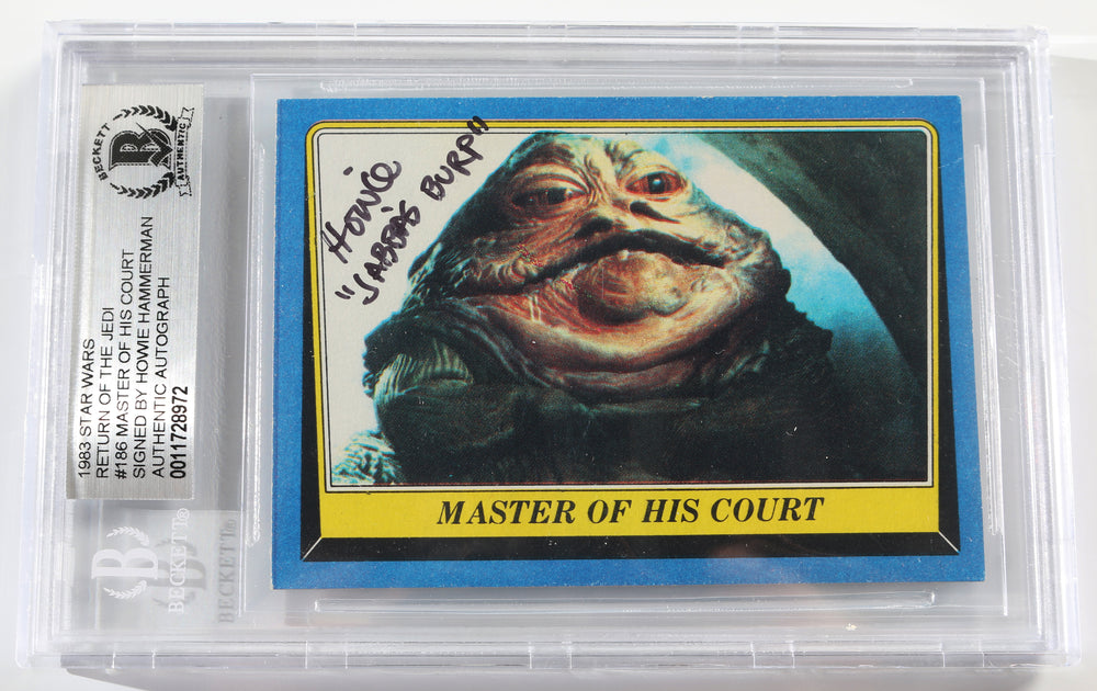 Howie Hammerman as Jabba's Burp in Star Wars: Return of the Jedi (Beckett Encapsulated) Signed 1983 Topps Trading Card with Character Name