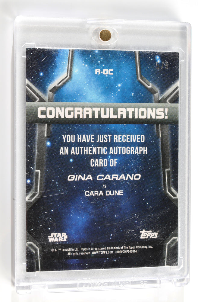 
                  
                    Gina Carano as Cara Dune in Star Wars: The Mandalorian Signed Topps Trading Card 5/5
                  
                