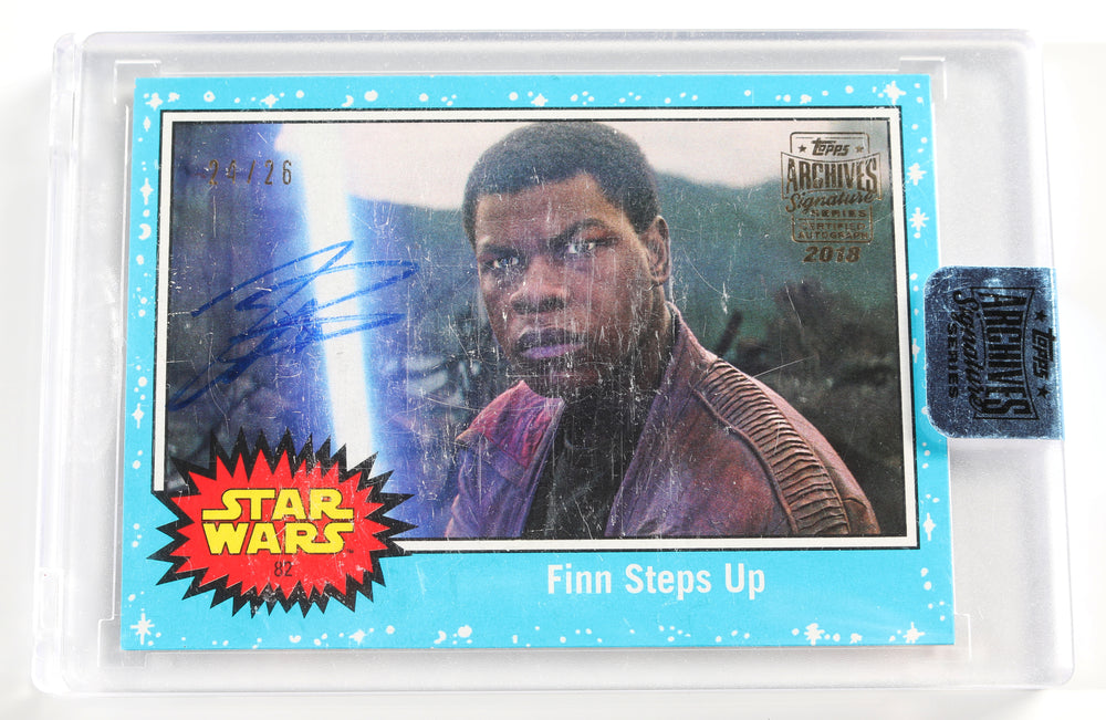 John Boyega as Finn in Star Wars: The Force Awakens (Encapsulated) Signed Topps Trading Card 24/26