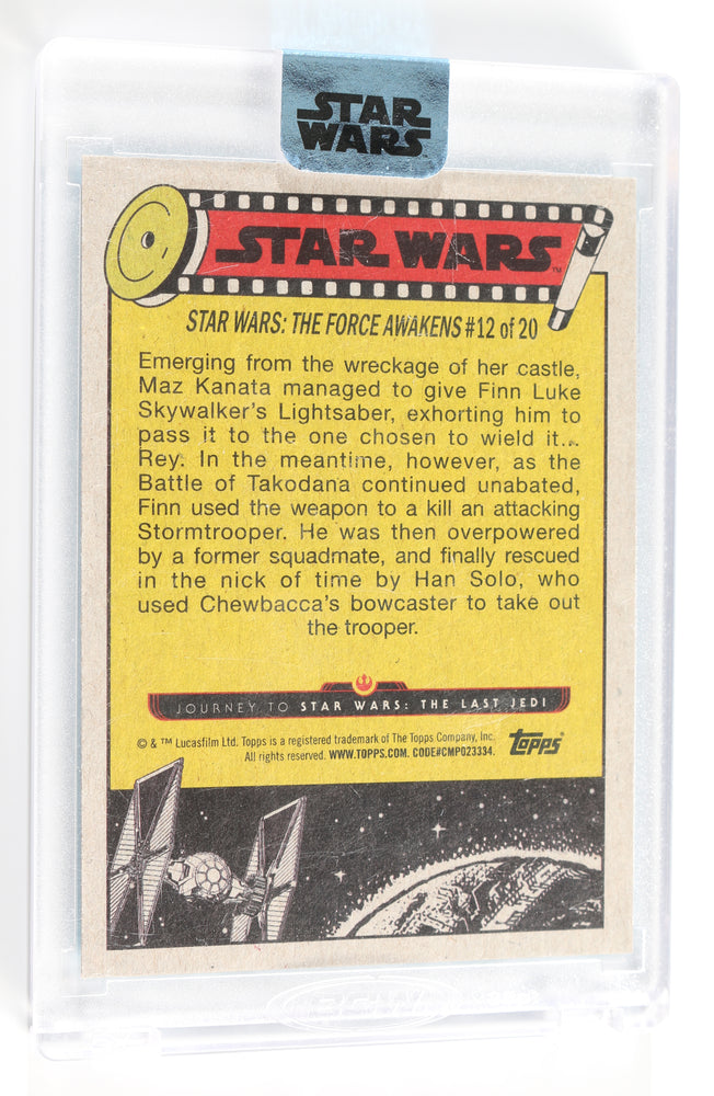 
                  
                    John Boyega as Finn in Star Wars: The Force Awakens (Encapsulated) Signed Topps Trading Card 24/26
                  
                