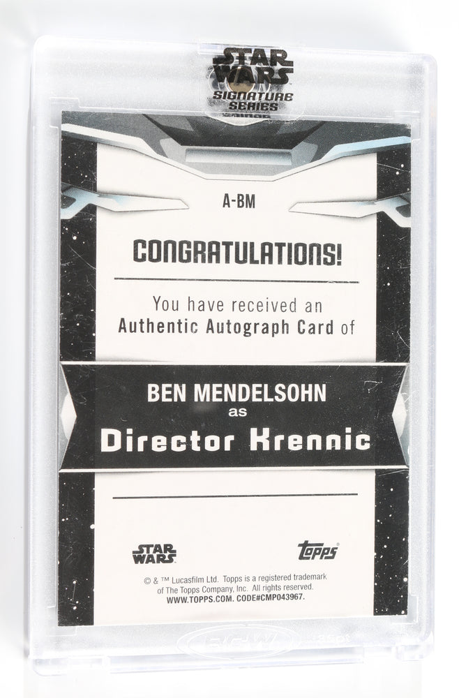 
                  
                    Ben Mendelsohn as Director Krennic in Rogue One: A Star Wars Story (Encapsulated) Signed Topps Trading Card 1/5
                  
                