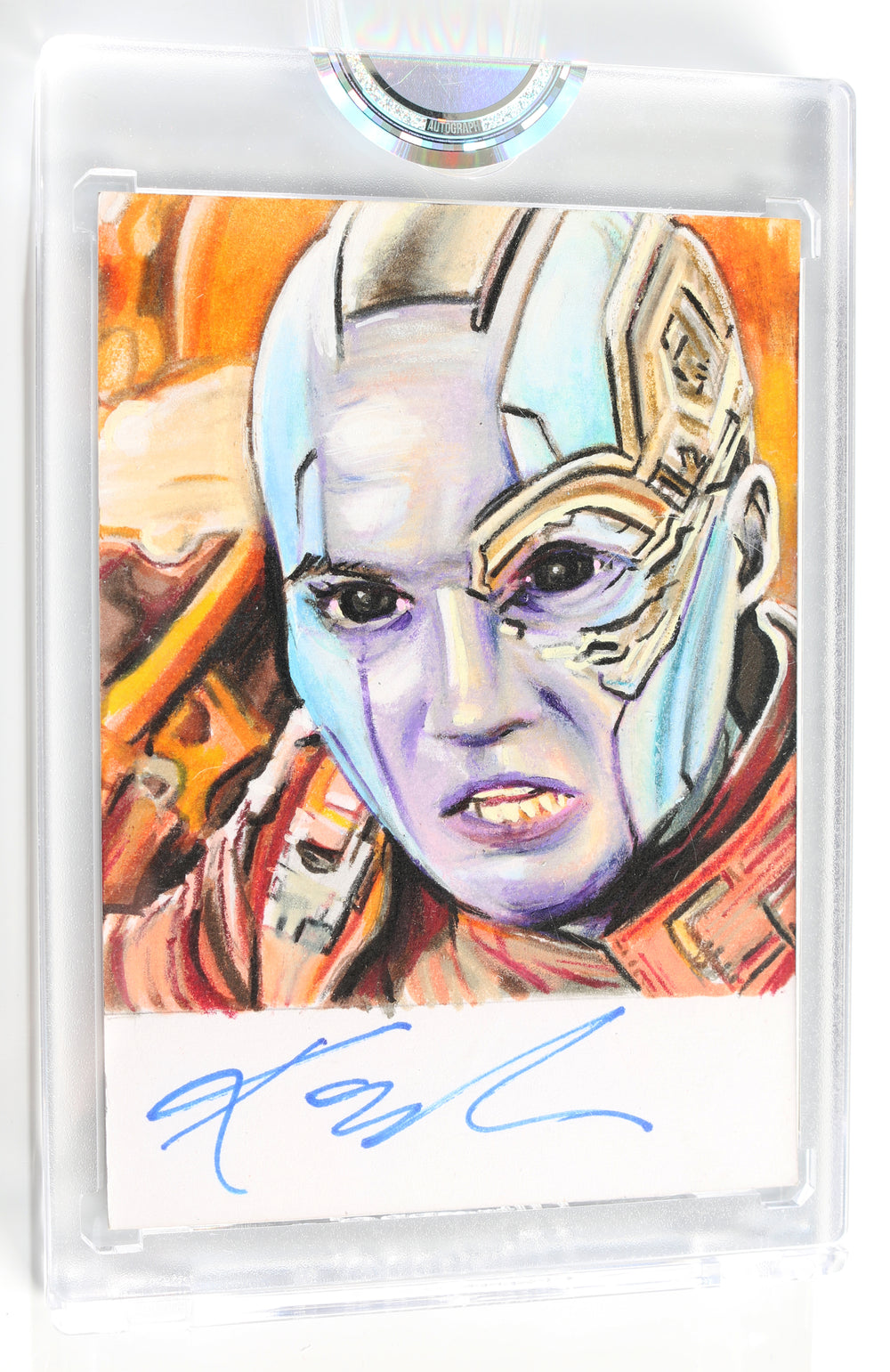 Karen Gillan as Nebula in Guardians of the Galaxy (Encapsulated) Signed SWAU Artist Series Trading Card by Cyrus Sherkat