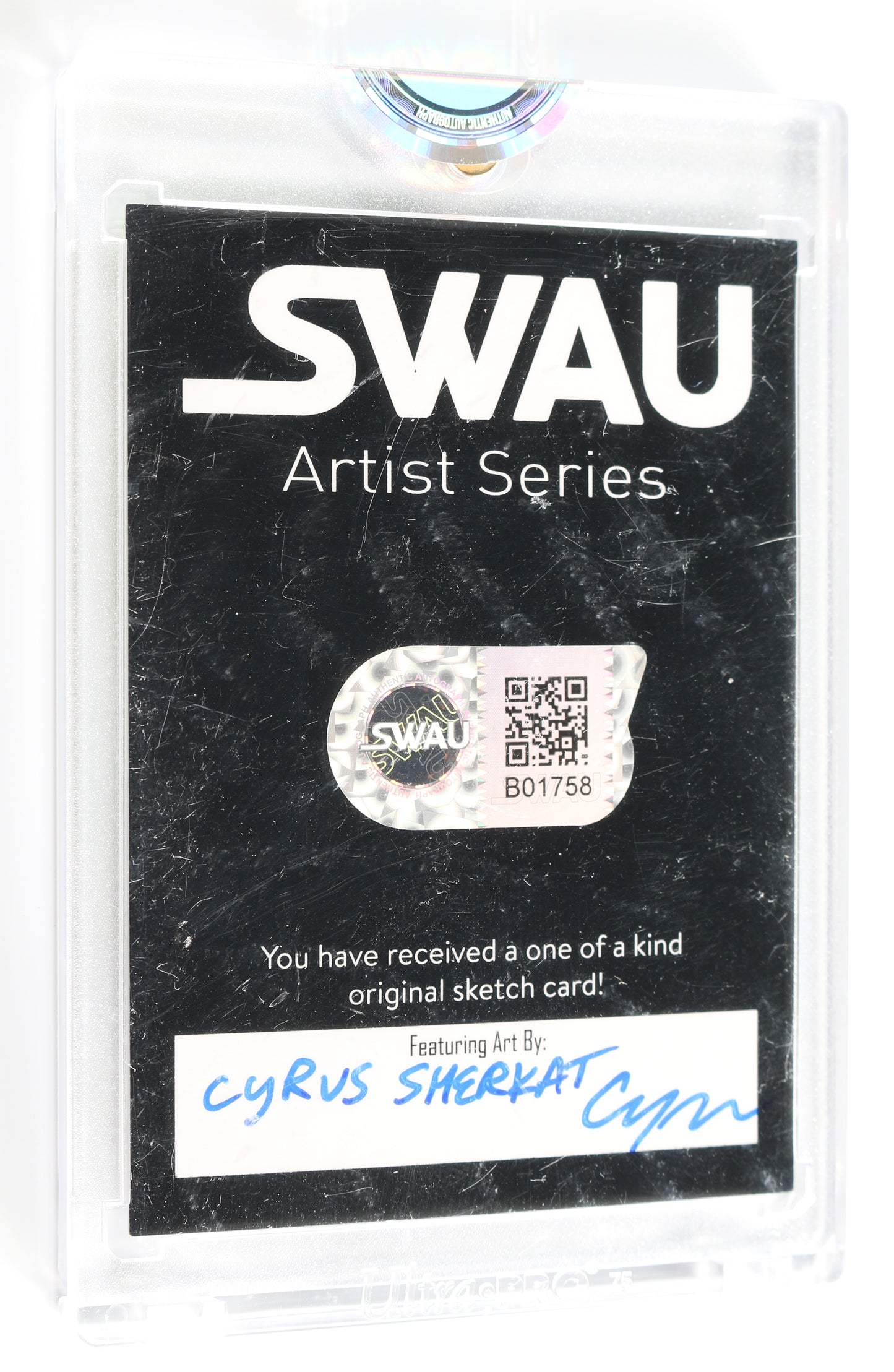 
                  
                    Kathryn Hahn as Agatha Harkness in WandaVision (Encapsulated) Signed SWAU Artist Series Trading Card by Cyrus Sherkat
                  
                