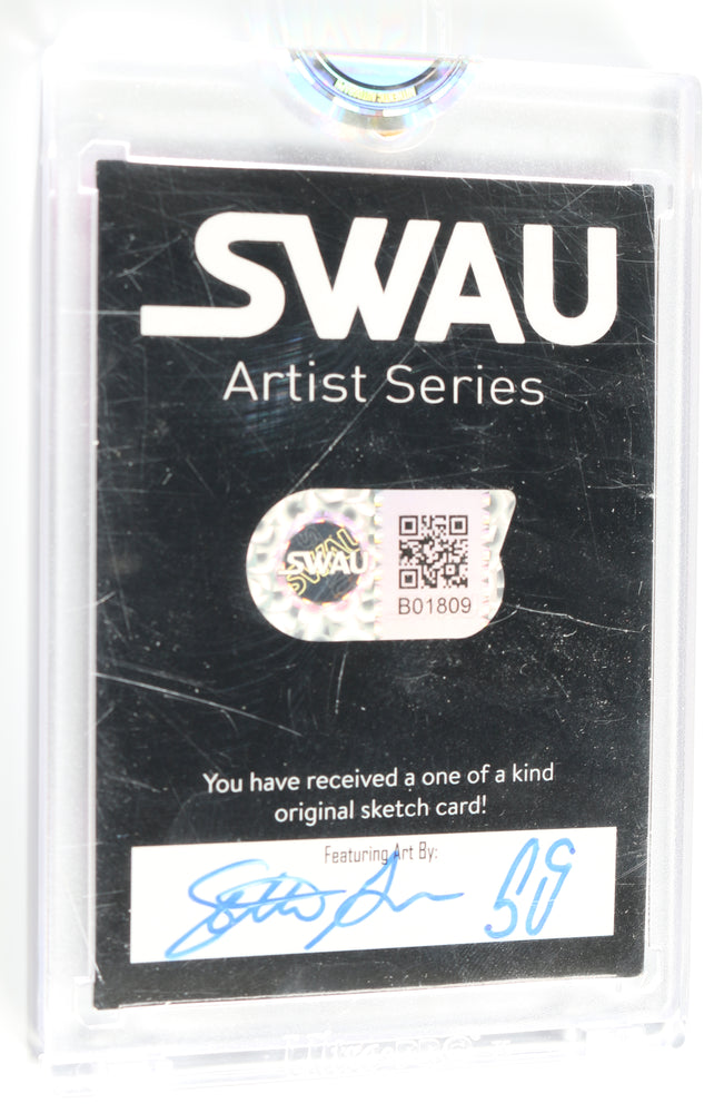 
                  
                    Kathryn Hahn as Agatha Harkness in WandaVision (Encapsulated) Signed SWAU Artist Series Trading Card by Seth Groves
                  
                