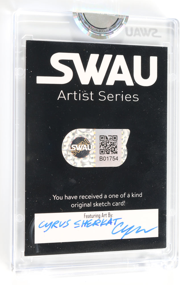 
                  
                    Gal Gadot as Wonder Woman in Wonder Woman (Encapsulated) Signed SWAU Artist Series Trading Card by Cyrus Sherkat
                  
                