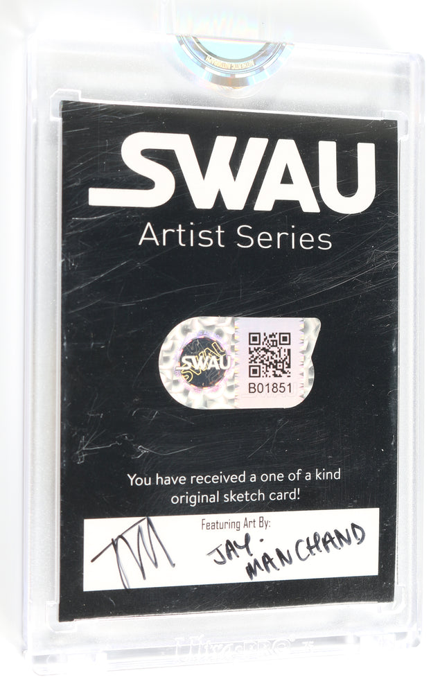 
                  
                    Steve Blum as Wolverine Voice Actor the X-Men TV Series (Encapsulated) Signed SWAU Artist Series Trading Card by Jay Manchand
                  
                