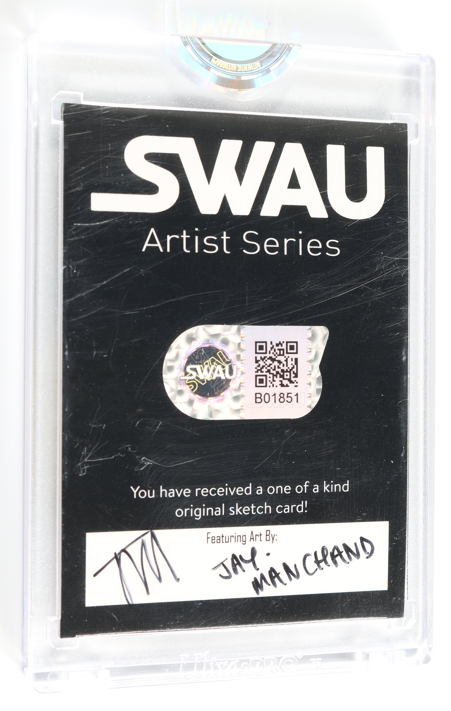 
                  
                    Steve Blum as Wolverine Voice Actor the X-Men TV Series (Encapsulated) Signed SWAU Artist Series Trading Card by Jay Manchand
                  
                