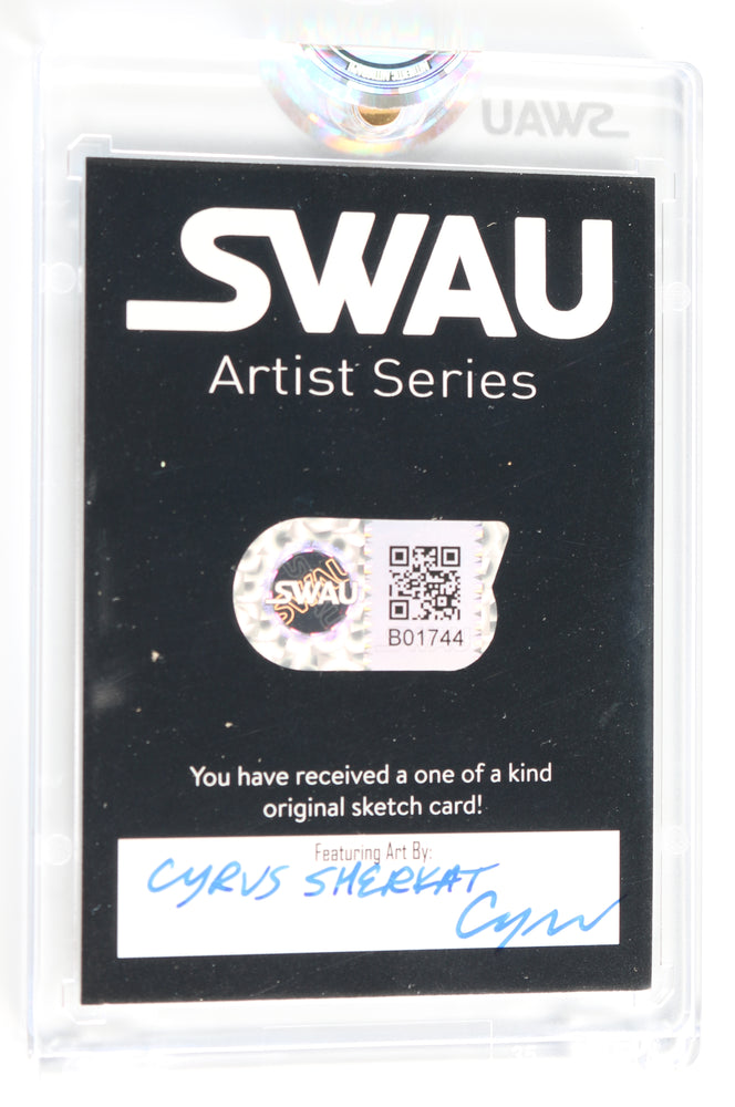 
                  
                    Chris Pratt as Peter Quill / Star-Lord in Guardians of the Galaxy (Encapsulated) Signed SWAU Artist Series Trading Card by Cyrus Sherkat
                  
                