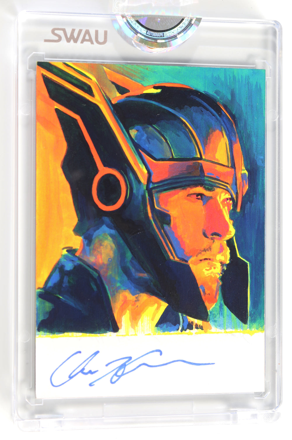 Chris Hemsworth as Thor in Thor: Ragnarok (Encapsulated) Signed SWAU Artist Series Trading Card by Seth Groves
