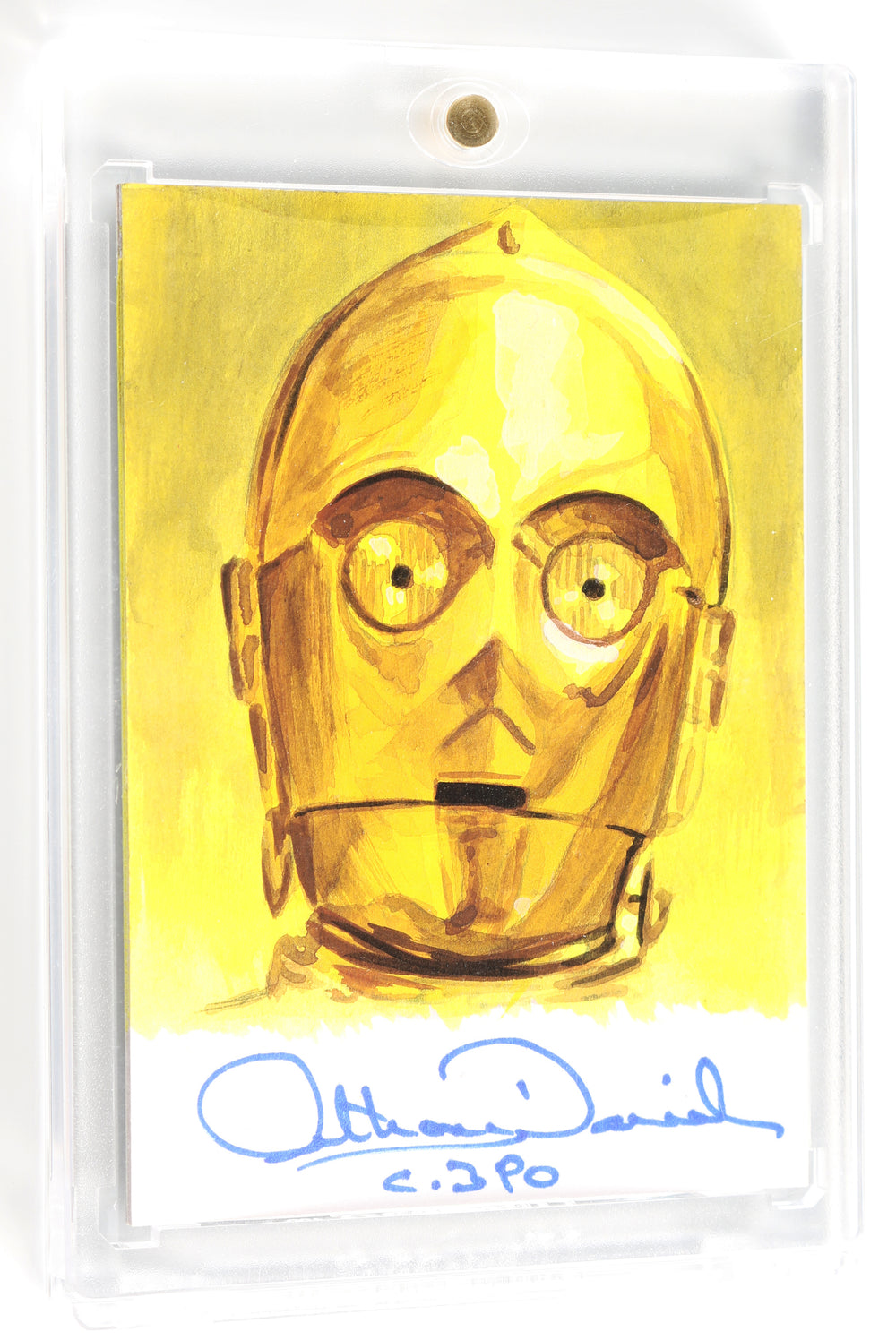 Anthony Daniels as C-3PO in Star Wars: A New Hope (Encapsulated) Signed SWAU Artist Series Trading Card by Seth Groves