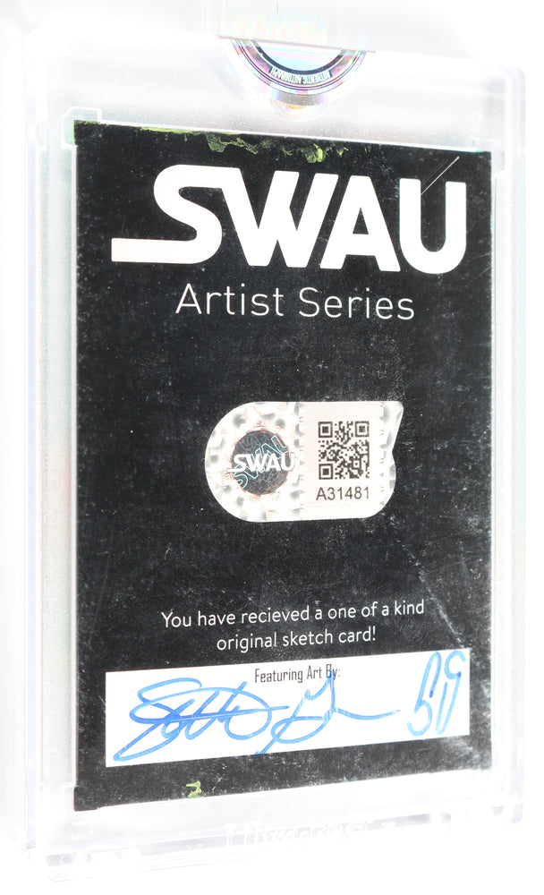 
                  
                    Chris Pratt as Peter Quill / Star-Lord in Guardians of the Galaxy (Encapsulated) Signed SWAU Artist Series Trading Card by Seth Groves
                  
                