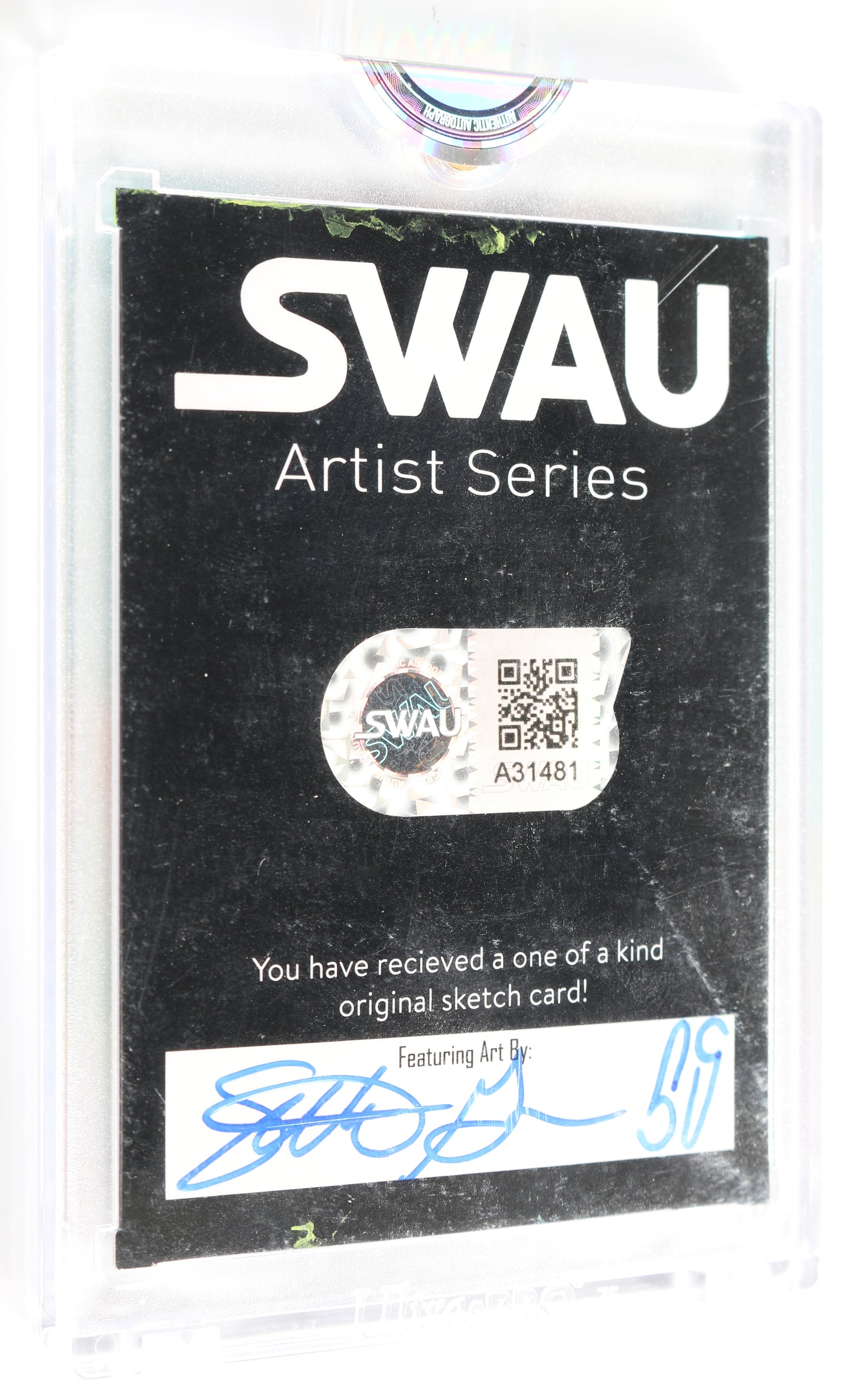 
                  
                    Chris Pratt as Peter Quill / Star-Lord in Guardians of the Galaxy (Encapsulated) Signed SWAU Artist Series Trading Card by Seth Groves
                  
                