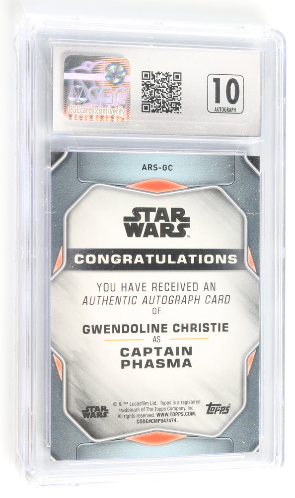 
                  
                    Gwendoline Christie as Captain Phasma in Star Wars: The Force Awakens (CGC Encapsulated) Signed Topps Trading Card
                  
                
