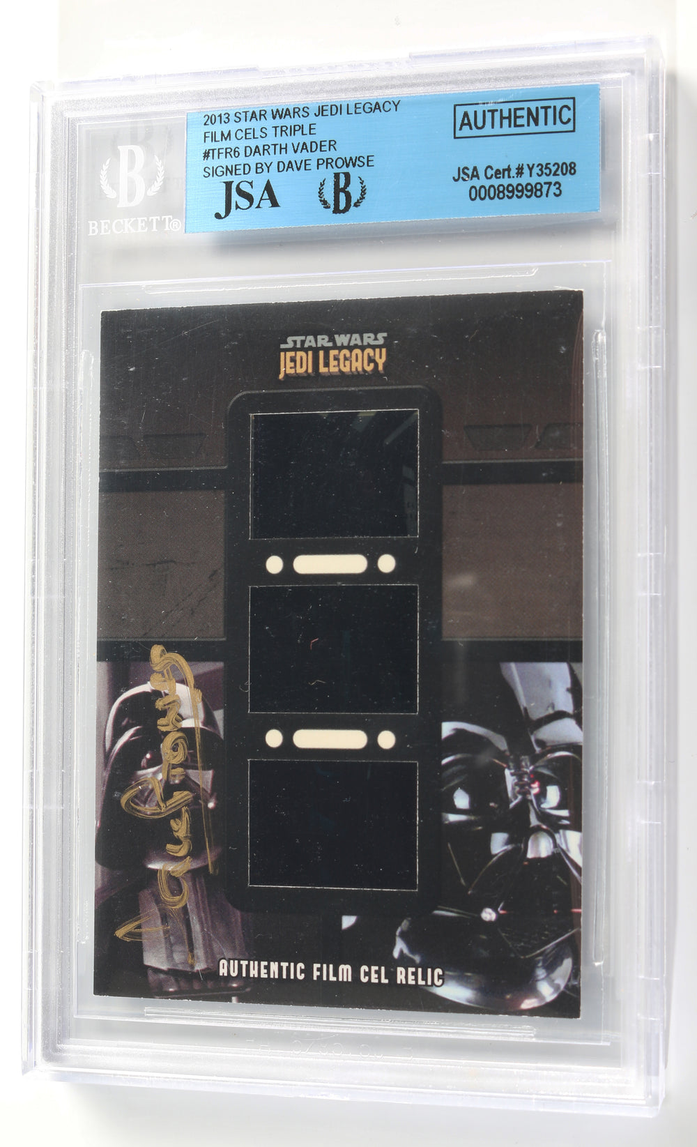 Dave Prowse as Darth Vader in Star Wars: A New Hope/The Empire Strikes Back (Beckett Encapsulated) Signed Topps Jedi Legacy Film Cell Trading Card