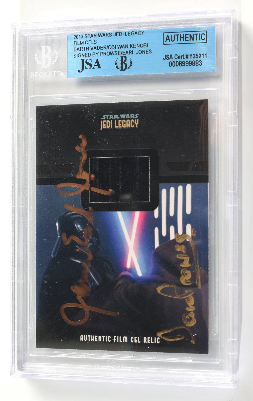 James Earl Jones & Dave Prowse as Darth Vader in Star Wars: A New Hope (Beckett Encapsulated) Signed Topps Jedi Legacy Film Cell Trading Card