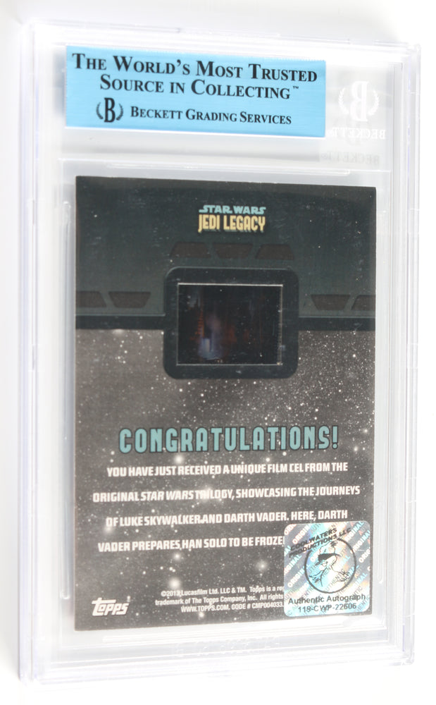 
                  
                    Dave Prowse as Darth Vader in Star Wars: The Empire Strikes Back (Beckett Encapsulated) Signed Topps Jedi Legacy Film Cell Trading Card with Character Name
                  
                
