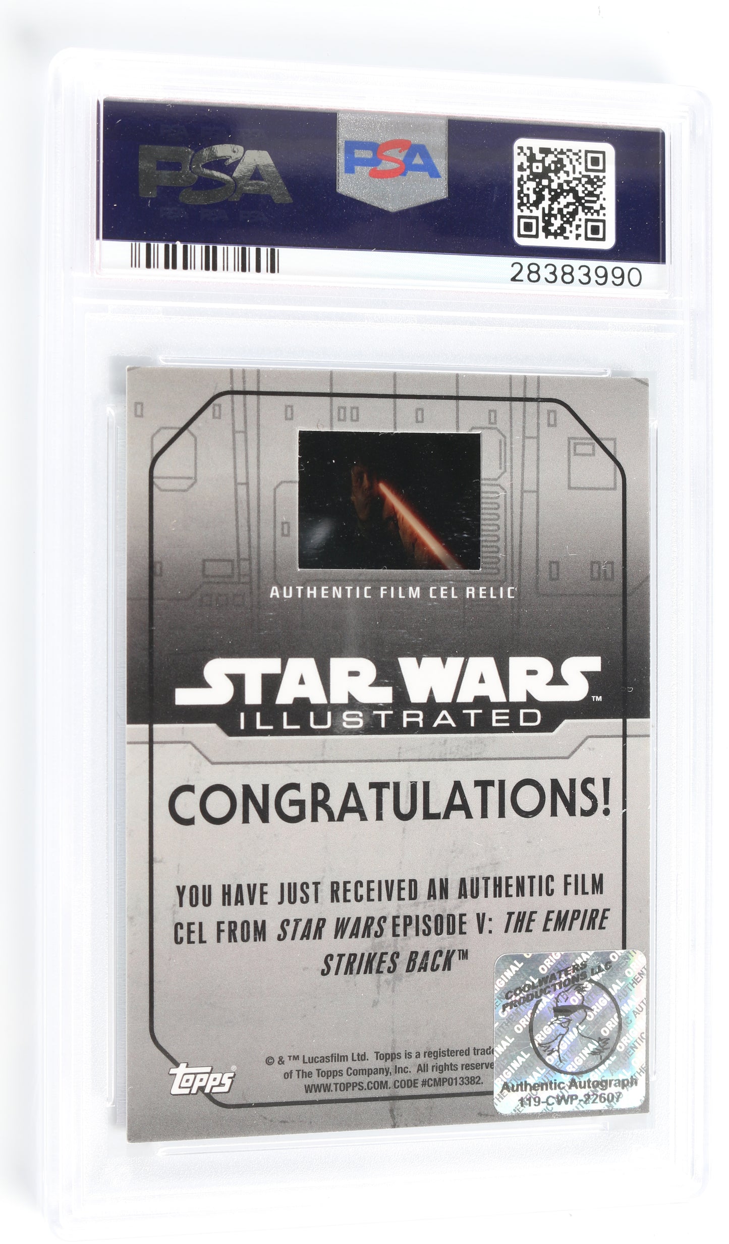 
                  
                    Mark Hamill as Luke Skywalker & Dave Prowse as Darth Vader in Star Wars: The Empire Strikes Back (Beckett Encapsulated / Coolwaters) Signed Topps Jedi Legacy Film Cell Trading Card with Character Name
                  
                