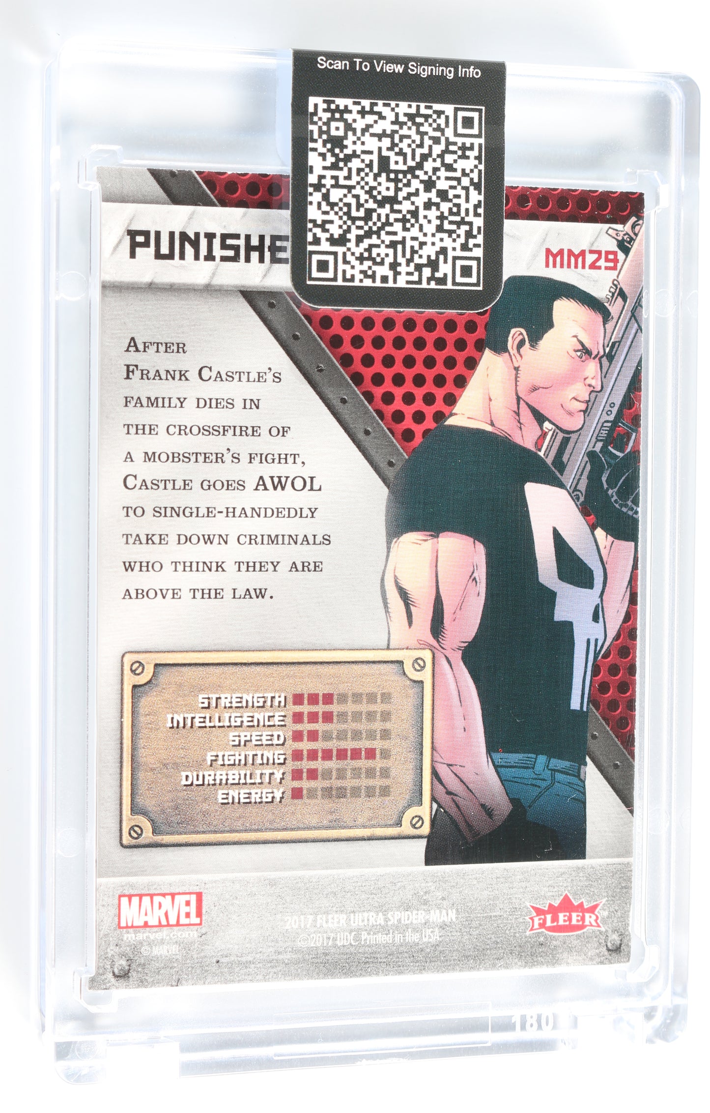 
                  
                    Jon Bernthal as The Punisher in The Punisher (Encapsulated) Signed Fleer Trading Card MM29
                  
                