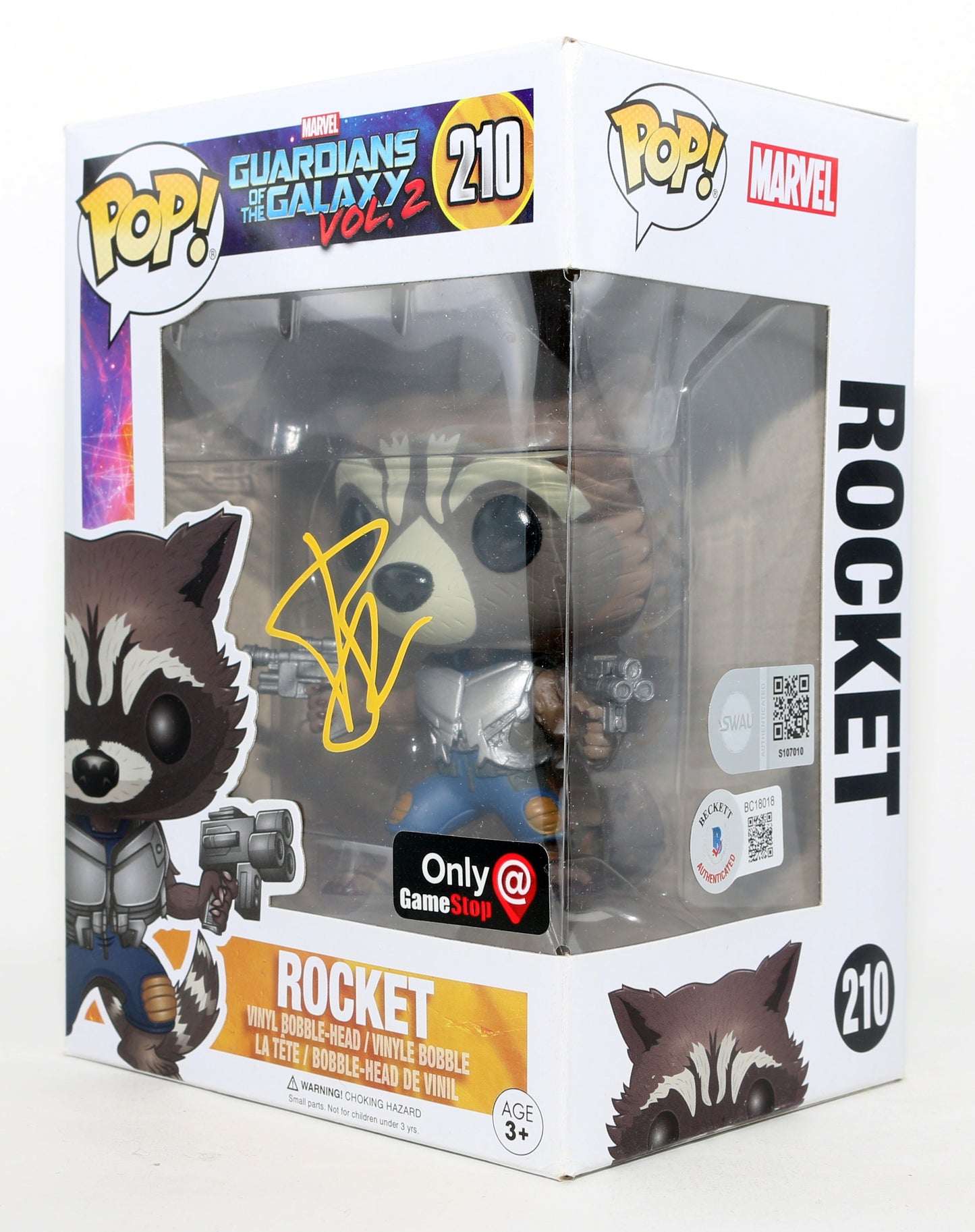 
                  
                    Bradley Cooper as Rocket in Guardians of the Galaxy Vol. 2 GameStop Exclusive (SWAU / Beckett) Signed Funko POP! #210
                  
                