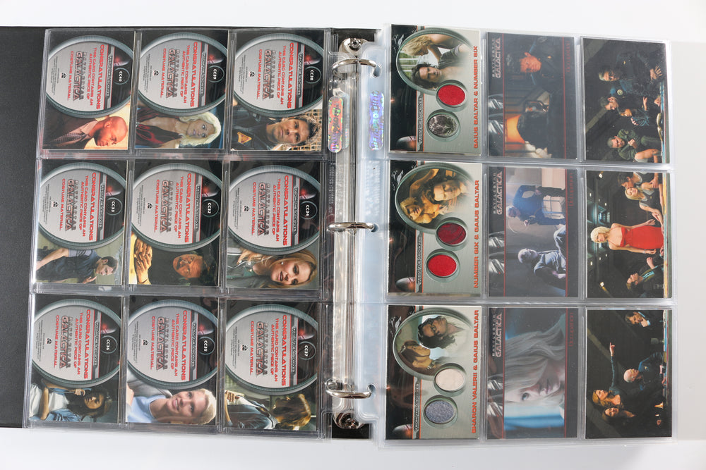 
                  
                    Battlestar Galactica Rittenhouse Trading Cards 246pc LOT with 52 Cards Signed by Edward James Olmos, Mary McDonnell, Katee Sackhoff, Jamie Bamber, James Callis, Tricia Helfer, Grace Park, Michael Hogan, Aaron Douglas, Michael Trucco, & More
                  
                