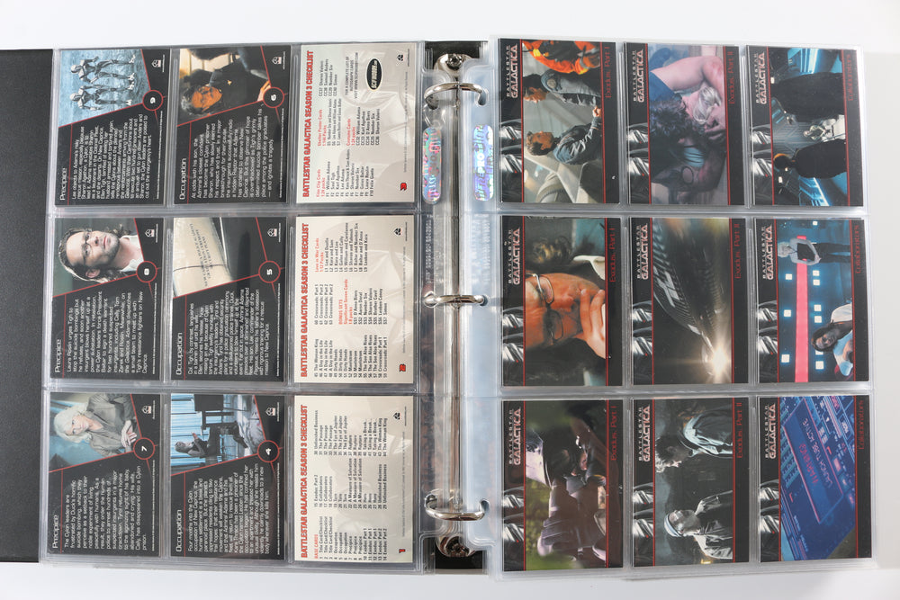 
                  
                    Battlestar Galactica Rittenhouse Trading Cards 246pc LOT with 52 Cards Signed by Edward James Olmos, Mary McDonnell, Katee Sackhoff, Jamie Bamber, James Callis, Tricia Helfer, Grace Park, Michael Hogan, Aaron Douglas, Michael Trucco, & More
                  
                