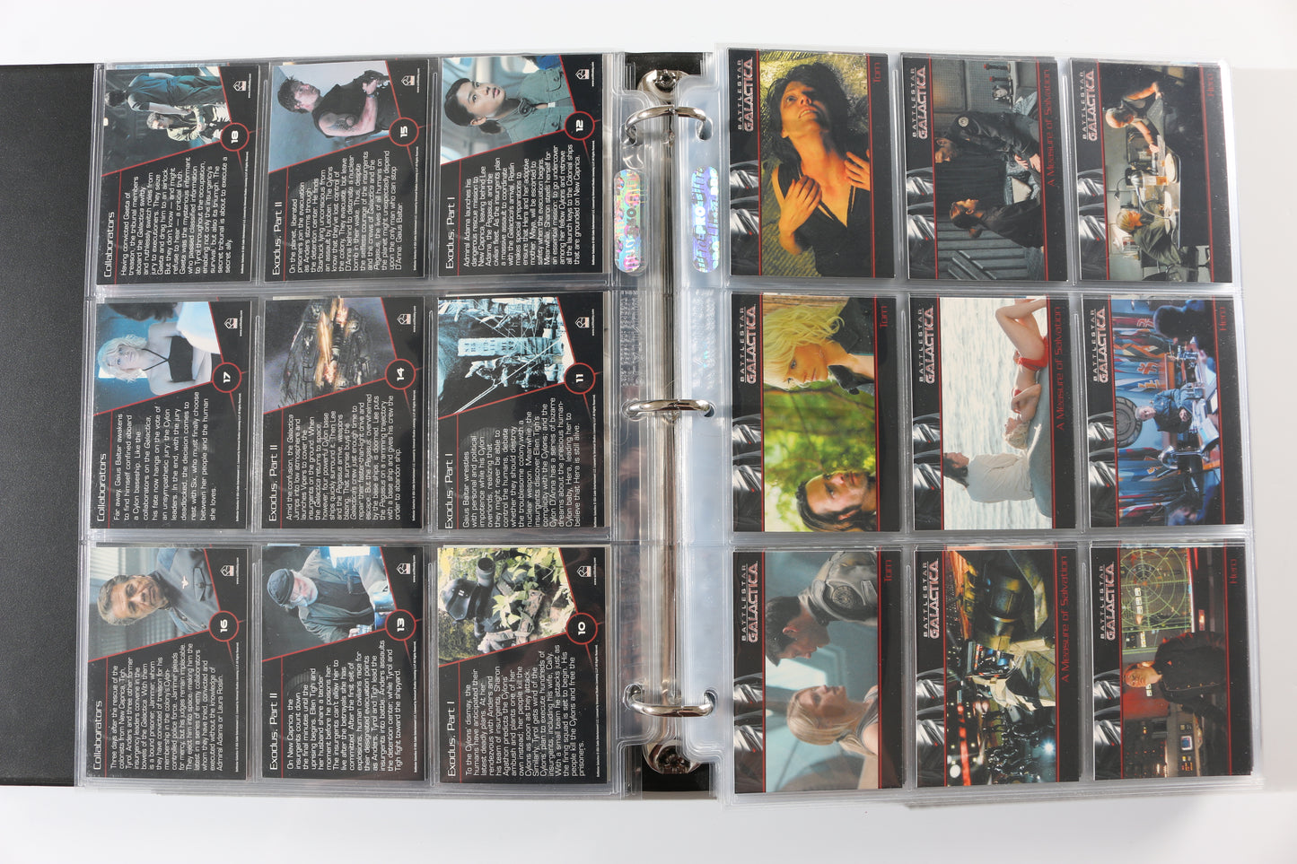 
                  
                    Battlestar Galactica Rittenhouse Trading Cards 246pc LOT with 52 Cards Signed by Edward James Olmos, Mary McDonnell, Katee Sackhoff, Jamie Bamber, James Callis, Tricia Helfer, Grace Park, Michael Hogan, Aaron Douglas, Michael Trucco, & More
                  
                