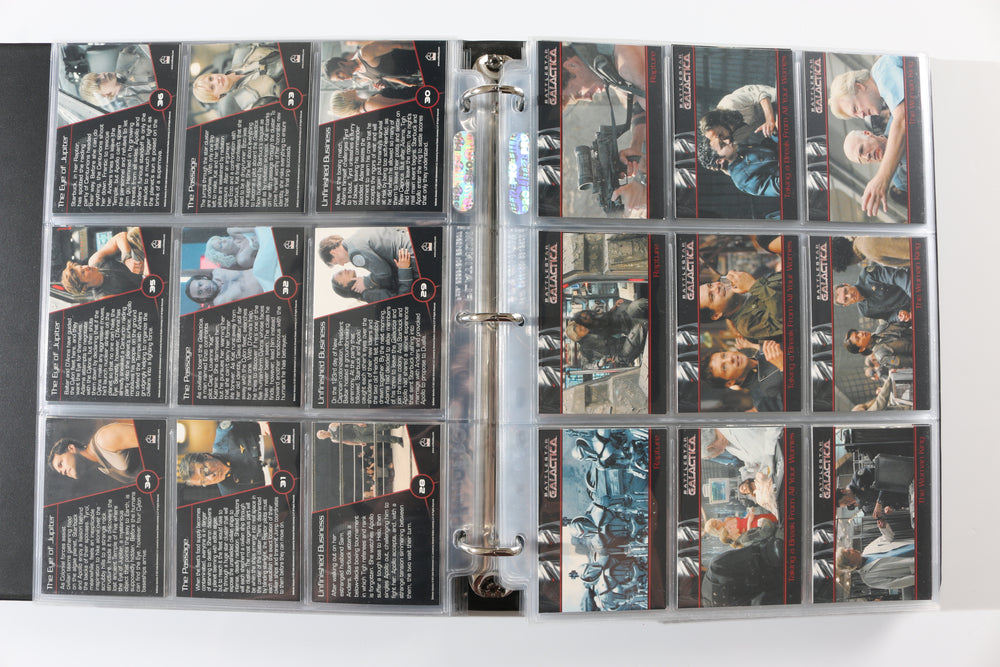 
                  
                    Battlestar Galactica Rittenhouse Trading Cards 246pc LOT with 52 Cards Signed by Edward James Olmos, Mary McDonnell, Katee Sackhoff, Jamie Bamber, James Callis, Tricia Helfer, Grace Park, Michael Hogan, Aaron Douglas, Michael Trucco, & More
                  
                