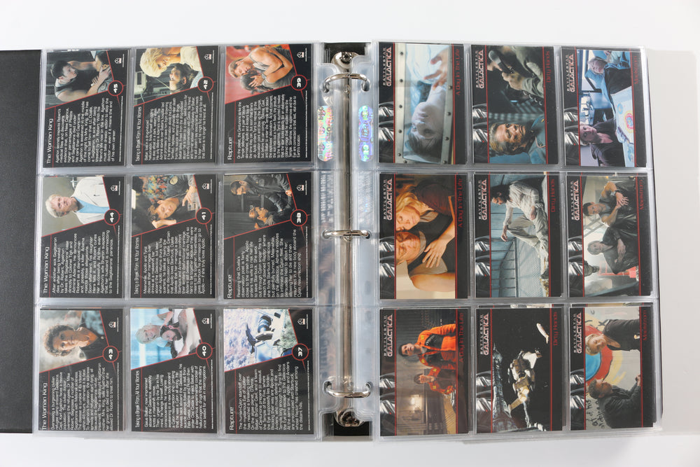 
                  
                    Battlestar Galactica Rittenhouse Trading Cards 246pc LOT with 52 Cards Signed by Edward James Olmos, Mary McDonnell, Katee Sackhoff, Jamie Bamber, James Callis, Tricia Helfer, Grace Park, Michael Hogan, Aaron Douglas, Michael Trucco, & More
                  
                