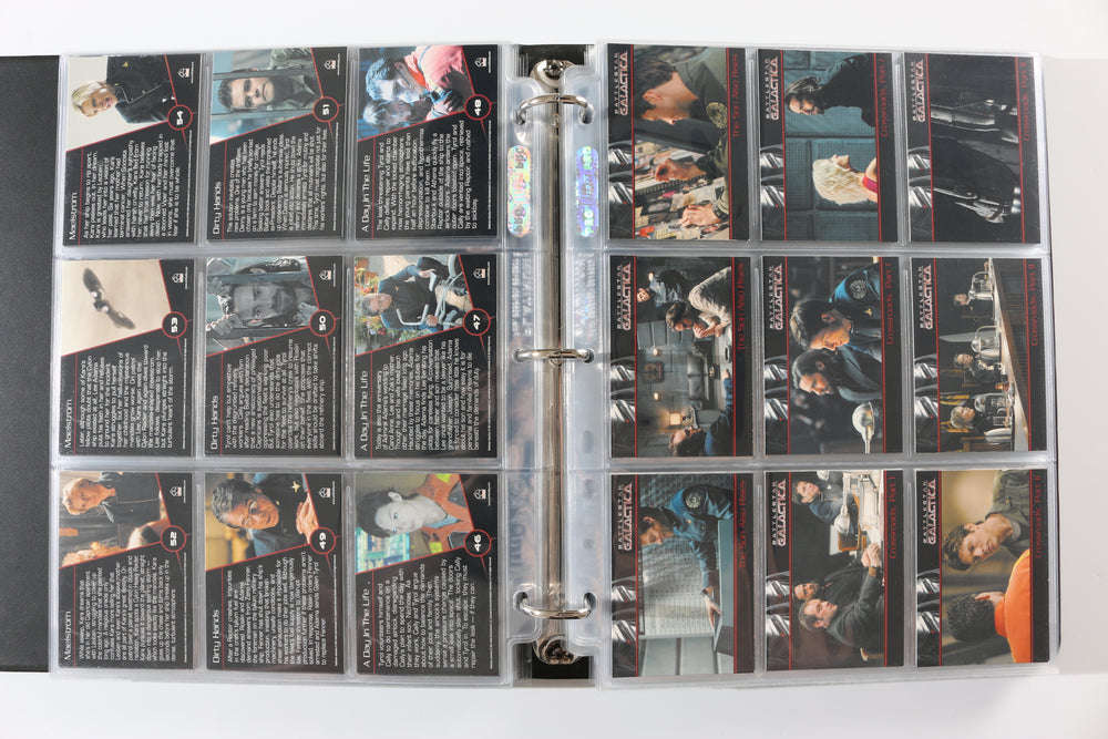 
                  
                    Battlestar Galactica Rittenhouse Trading Cards 246pc LOT with 52 Cards Signed by Edward James Olmos, Mary McDonnell, Katee Sackhoff, Jamie Bamber, James Callis, Tricia Helfer, Grace Park, Michael Hogan, Aaron Douglas, Michael Trucco, & More
                  
                